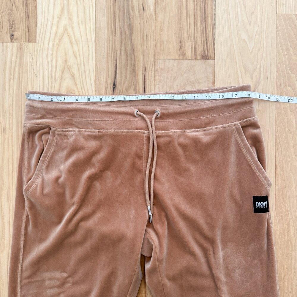 DKNY Sport Velour Jogger | Caramel | Drawstring Waist | Size L - Picture 7 of 9
